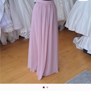 Elegant Chiffon Muted Pink Maxi Skirt